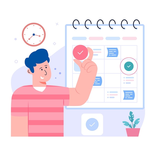 Vector person monitoring chart flat illustration of data analysis