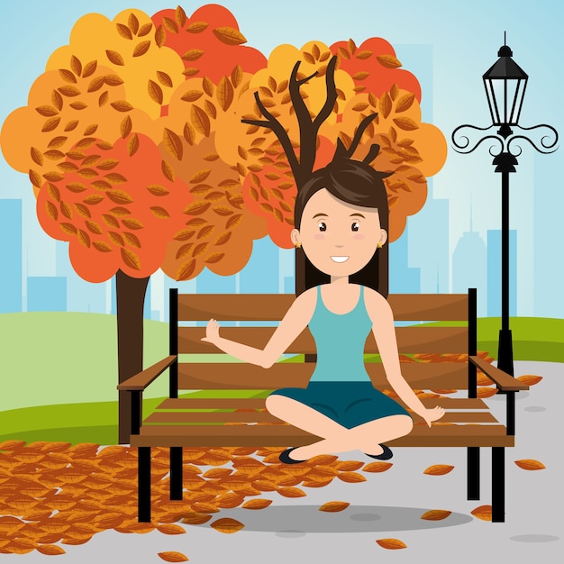 Vector person on the park vector illustration design