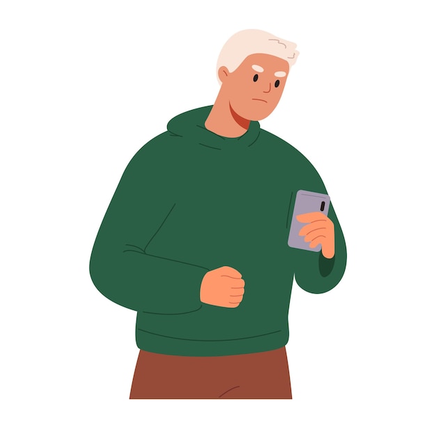 Vector person reading bad news in phone2