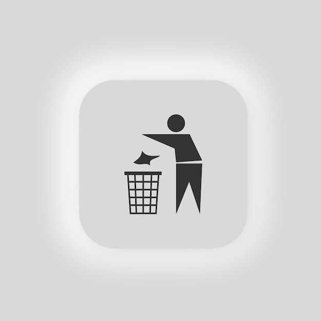 Person rubbish icon Recycling trash vector symbol