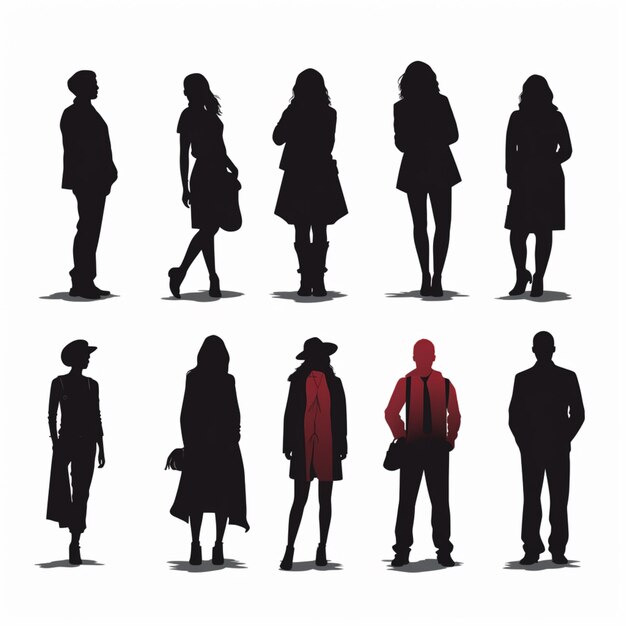 Vector person silhouettes cartoon vector