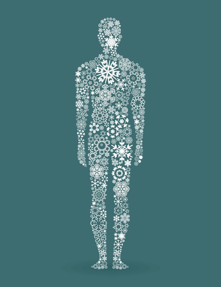 Vector person a snowflake