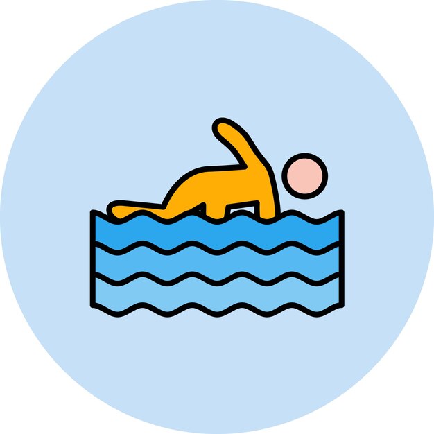 Person Swimming Flat Illustration