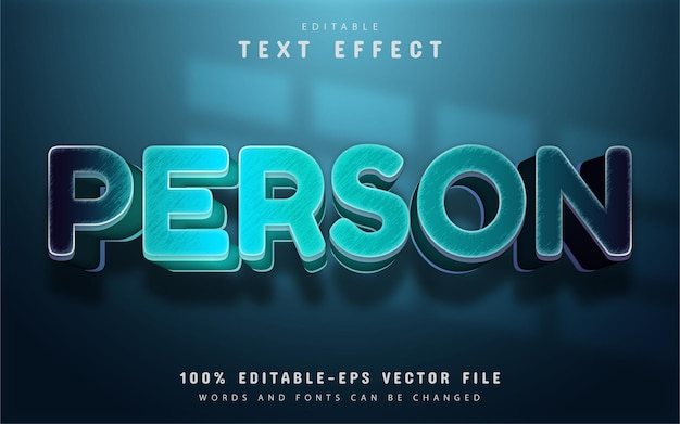 Person text, blue gradient text effect