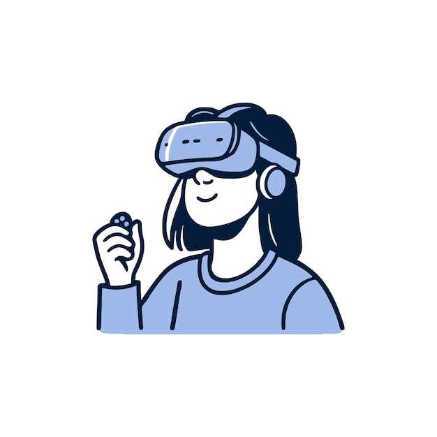 Человек, использующий наушники VR