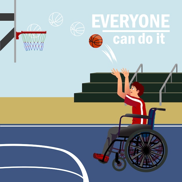 Person in a wheelchair playing basketball