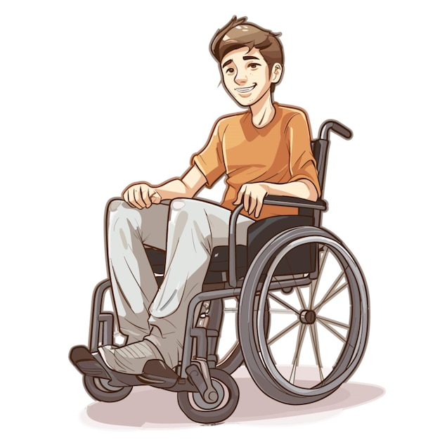 A person on a wheelchair vector on a white background