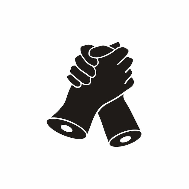 Vector person with different skin colors shakehand on white background unity in diversity no racism icon