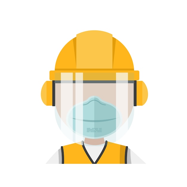 Vector person with his personal protective equipment and face mask