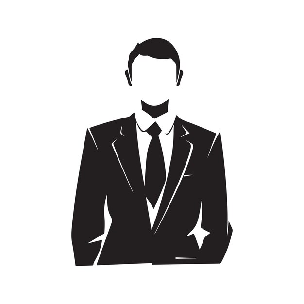 Person with suit and tie vector concept digital art hand drawn illustration