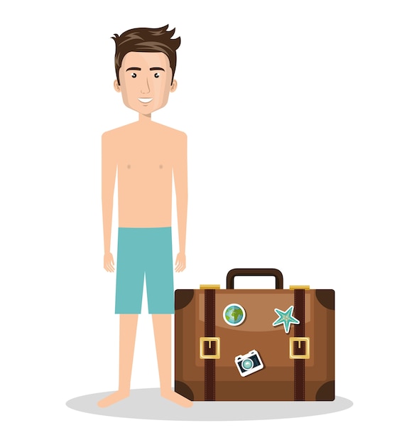 person with travel suitcase 