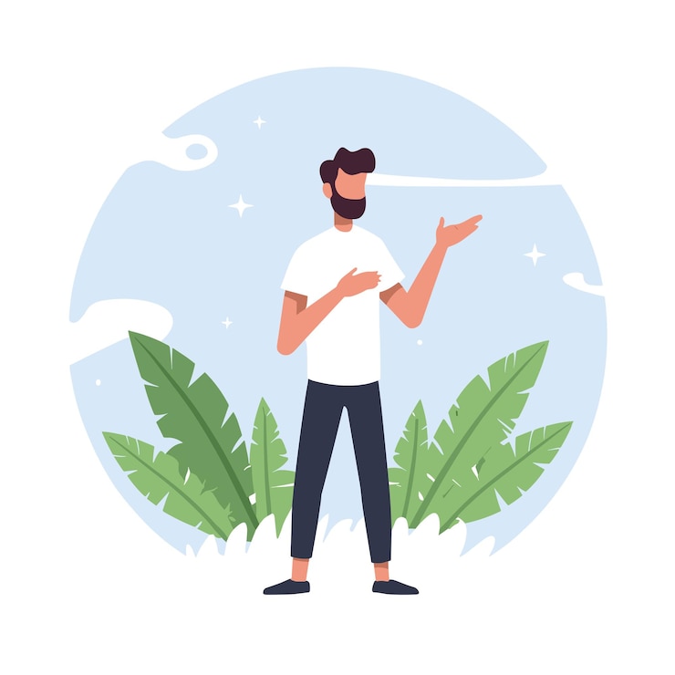 Vector person with a victory cup