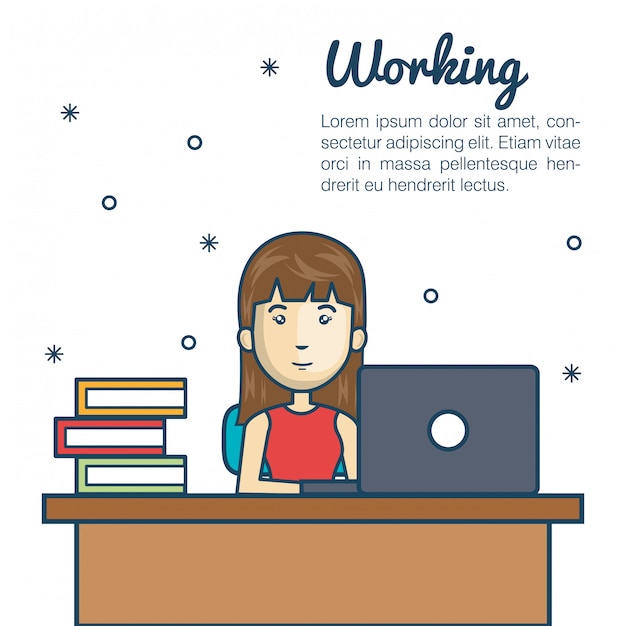 Vector person working office icon