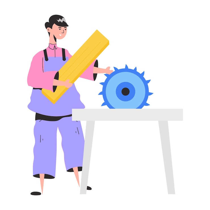 Vector a person working on a spinning wheel