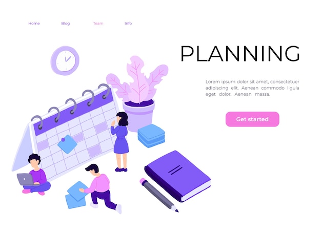 Personages Planningsschema met kalender.