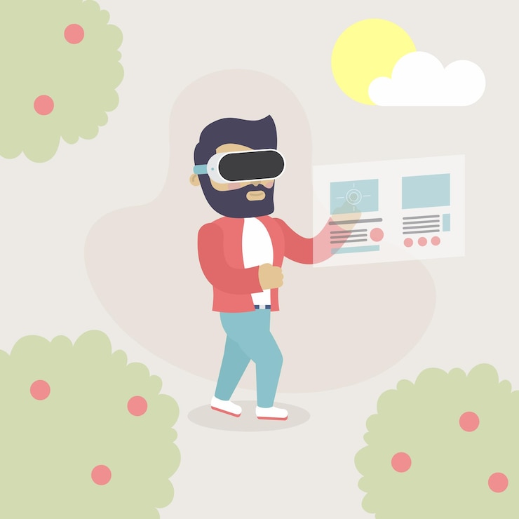 Vector personaje ilustracion animacion realidad virtual