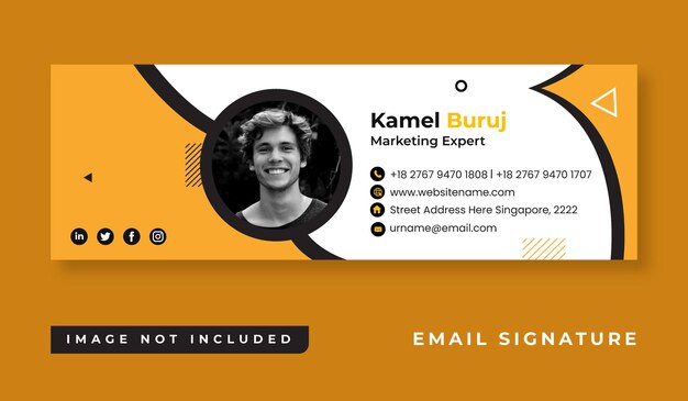 Personal business email signature template design