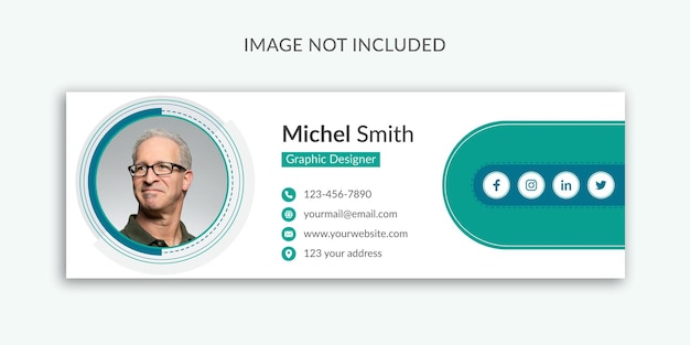 Personal Business email signature template or personal social media email footer cover design