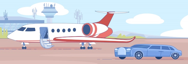 Personal Business Jet on Airport Runaway banner