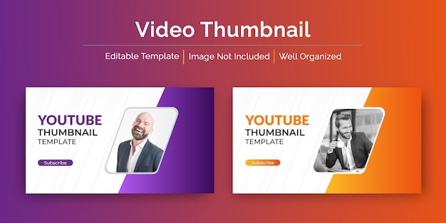 Vector personal and business video thumbnail cover template