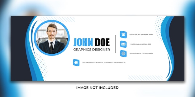 Personal and company email signature template for mail