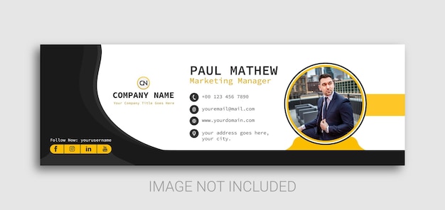 Personal and company email signature template or professional social media cover design