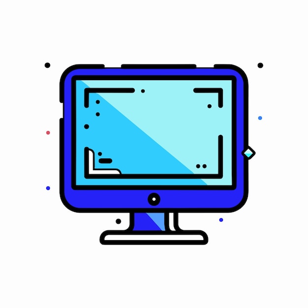 Illustrazione vettoriale dell'icona del monitor del computer personale
