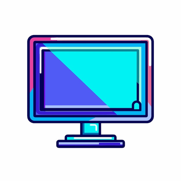 Personal computer monitor icon vector illustration