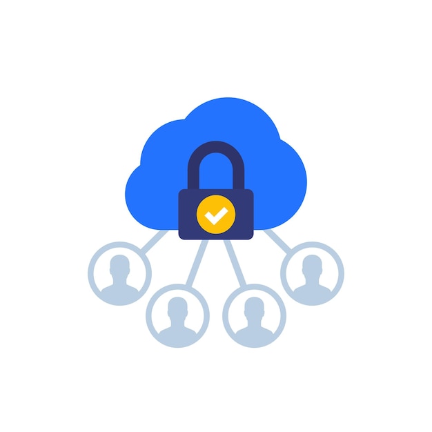 Personal data in cloud, privacy icon