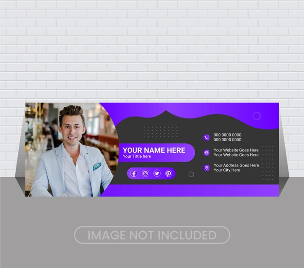 Вектор Личный шаблон подписи электронной почты и социальная обложка или современный и минимальный макет. дизайн.