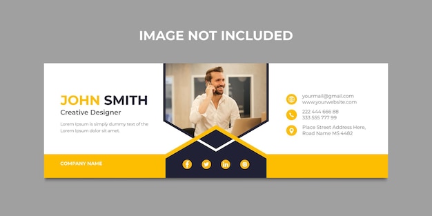 Modello di firma e-mail personale o piè di pagina e-mail e design della copertina dei social media aziendali