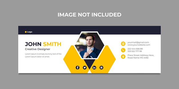 Personal email signature template or email footer and corporate social media cover design