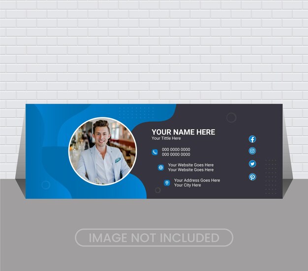 Vector personal email signature template, and social cover or modern and minimal layout.
 design.