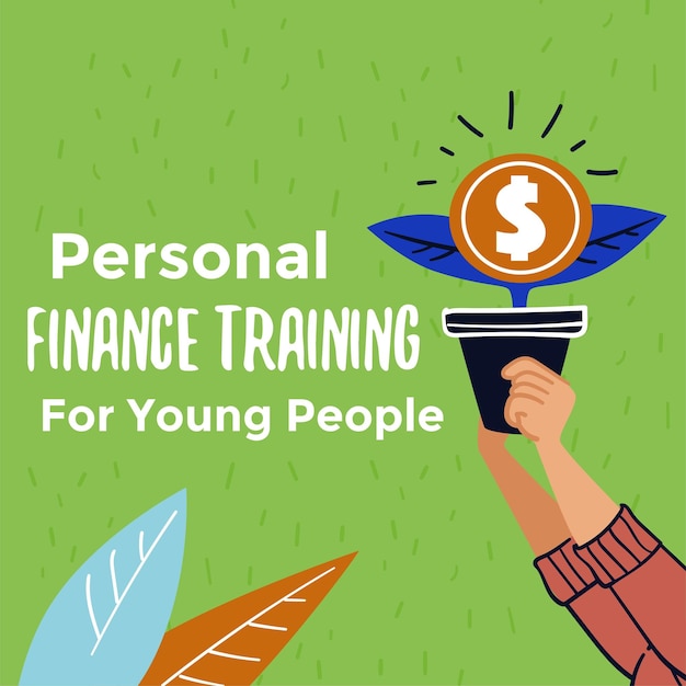 Vector personal finance training for young people banner