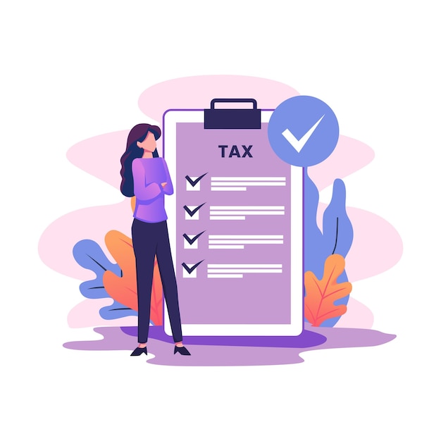 Personal income tax flat style illustration design