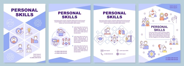 Personal skills purple brochure template