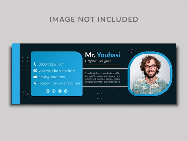 personal social media cover design Email signature Design template