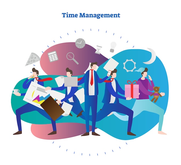 Vector personal time management concept vector illustration