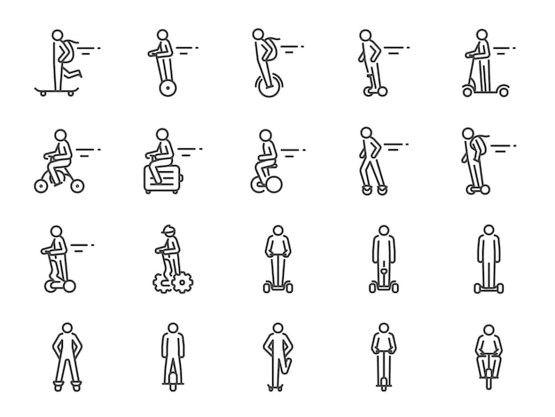 Personal transportation icon set.