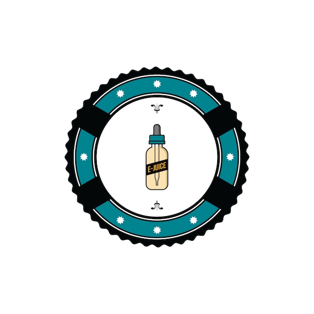 Personal vaporizer e-cigarette e-juice liquid label badge set