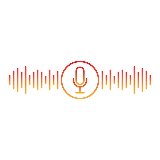 フラットスタイルの個人的な音声アシスタントアイコン孤立した背景のオーディオ音波ベクトルイラストオーディオ認識サインビジネスコンセプト