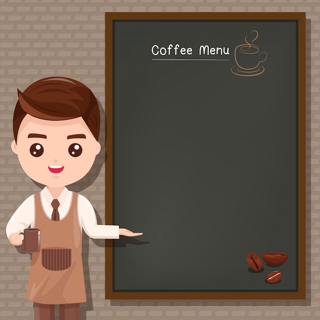 Personeel mannen aanbevolen koffie menu