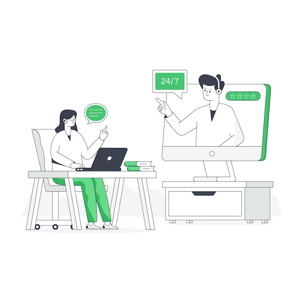 persons discussing charts flat illustration of infographics