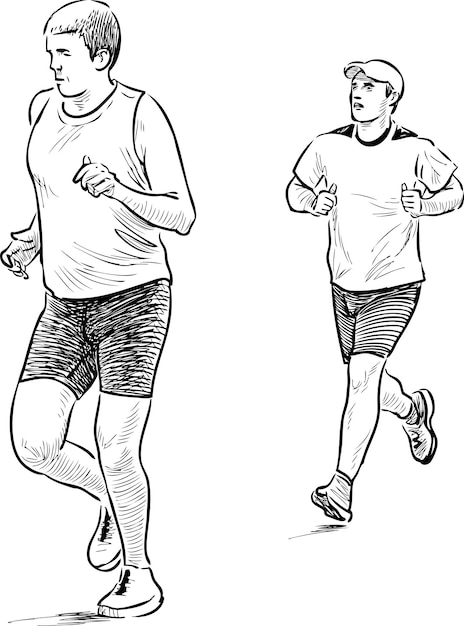 Vector persons jogging