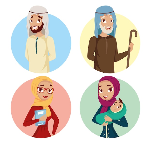 Vector persons muslim culture