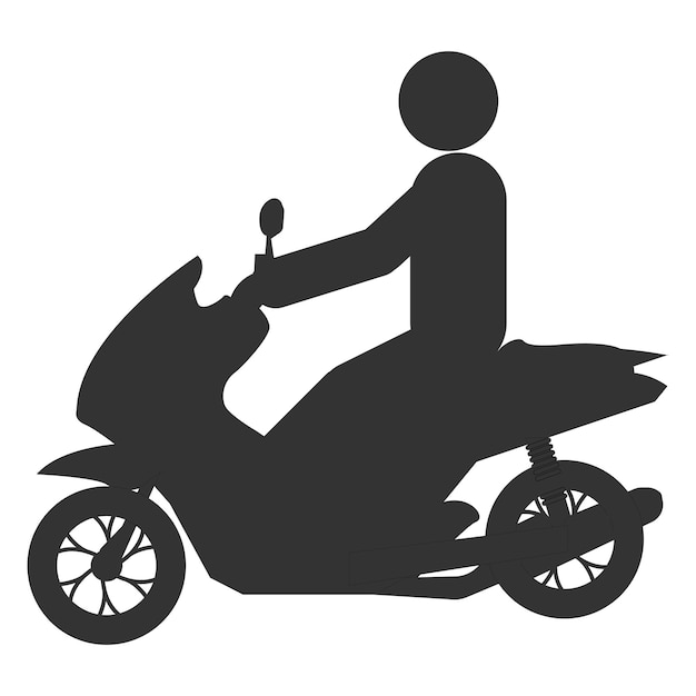 Vector persoon rijden motorfiets icoon