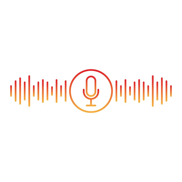 Persoonlijke stem assistent pictogram in vlakke stijl Audio soundwave vectorillustratie op geïsoleerde achtergrond Audio erkenning teken bedrijfsconcept