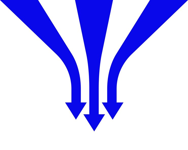 Vector perspectief gebogen pijl achtergrondontwerpvector