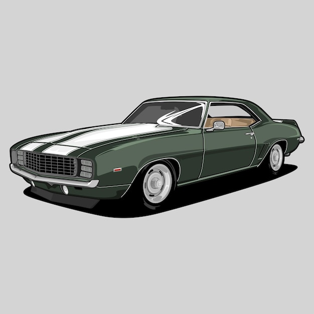 Vector perspectief weergave auto vectorillustratie voor conceptueel ontwerp