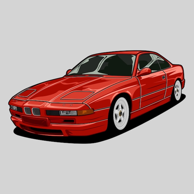 Vector perspectief weergave auto vectorillustratie voor conceptueel ontwerp